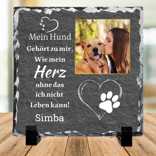 Mein Hund gehört zu mir - Hund - Schiefertafel