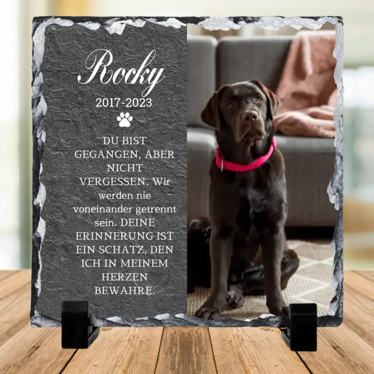 Ein Schatz im Herzen Trauertafel - Hund - Schiefertafel