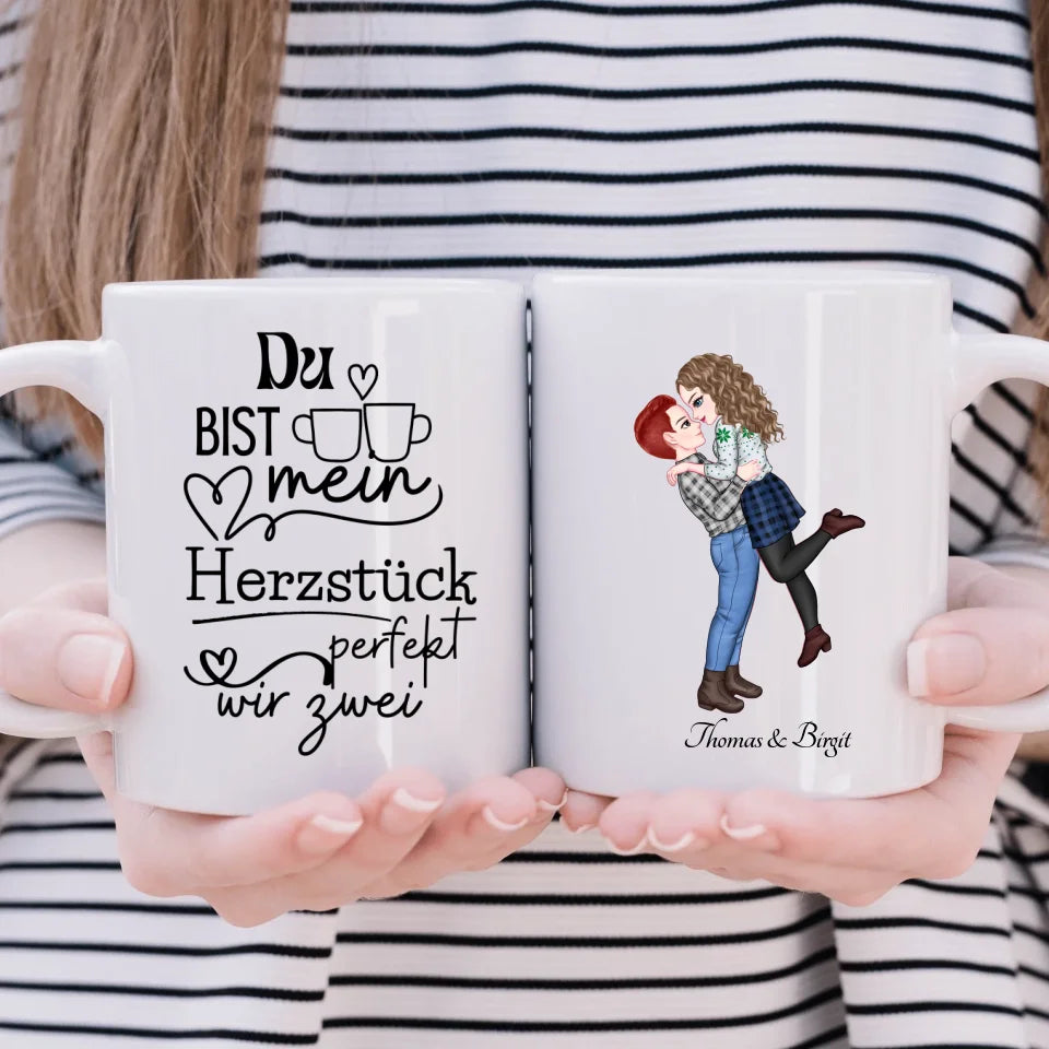 Du bist mein Herzstück - Paar - individuelle Tasse