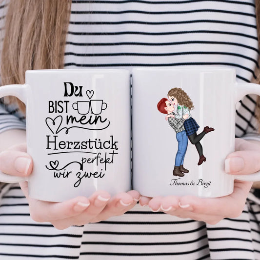 Du bist mein Herzstück - Paar - individuelle Tasse