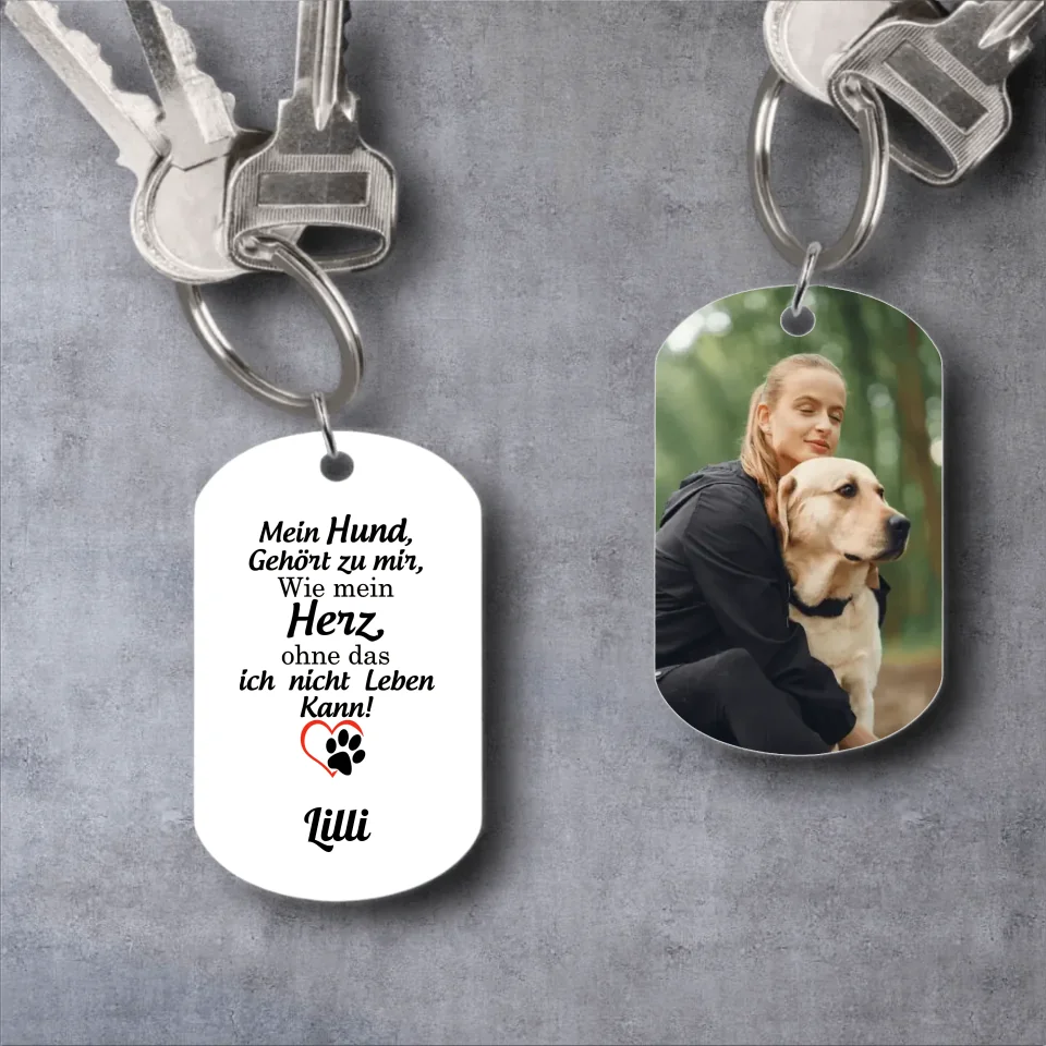 Mein Hund gehört zu mir - Hund-Schlüsselanhänger