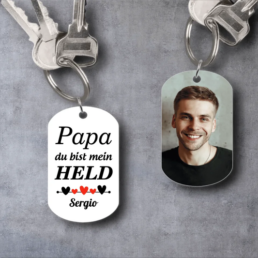 Papa du bist mein Held-Schlüsselanhänger