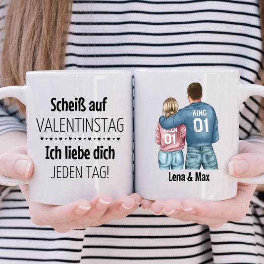 Jeden Tag Liebe - Individuelle Tasse für Paare